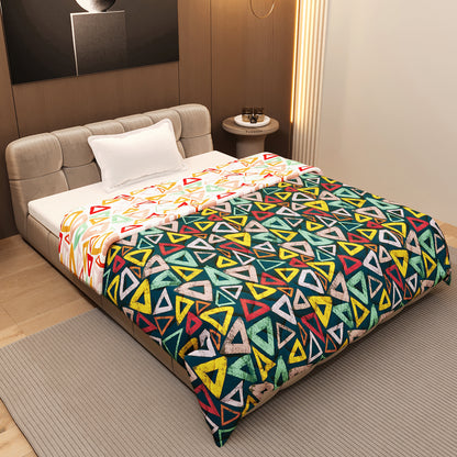 Midnight Multicolor Geometric Single Bed Comforter – 120 GSM Microfiber