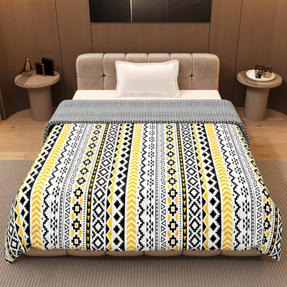 Mustard Mint Abstract Single Bed Comforter – 120 GSM Microfiber