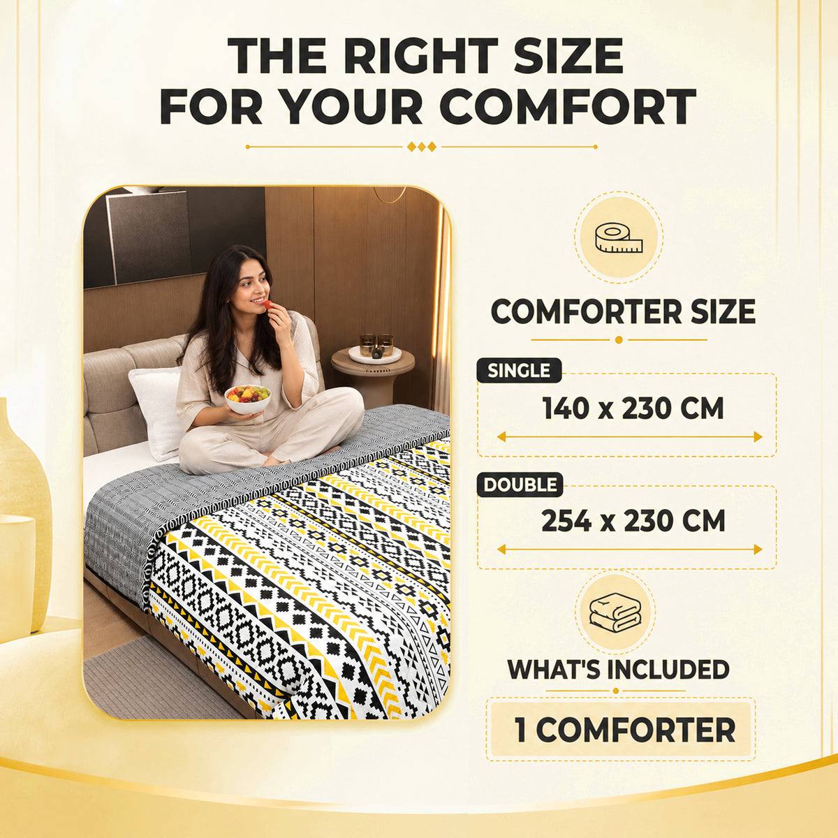 Mustard Mint Abstract Single Bed Comforter – 120 GSM Microfiber