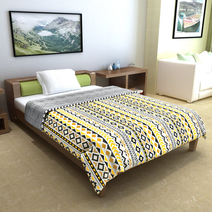 Mustard Mint Abstract Single Bed Comforter – 120 GSM Microfiber