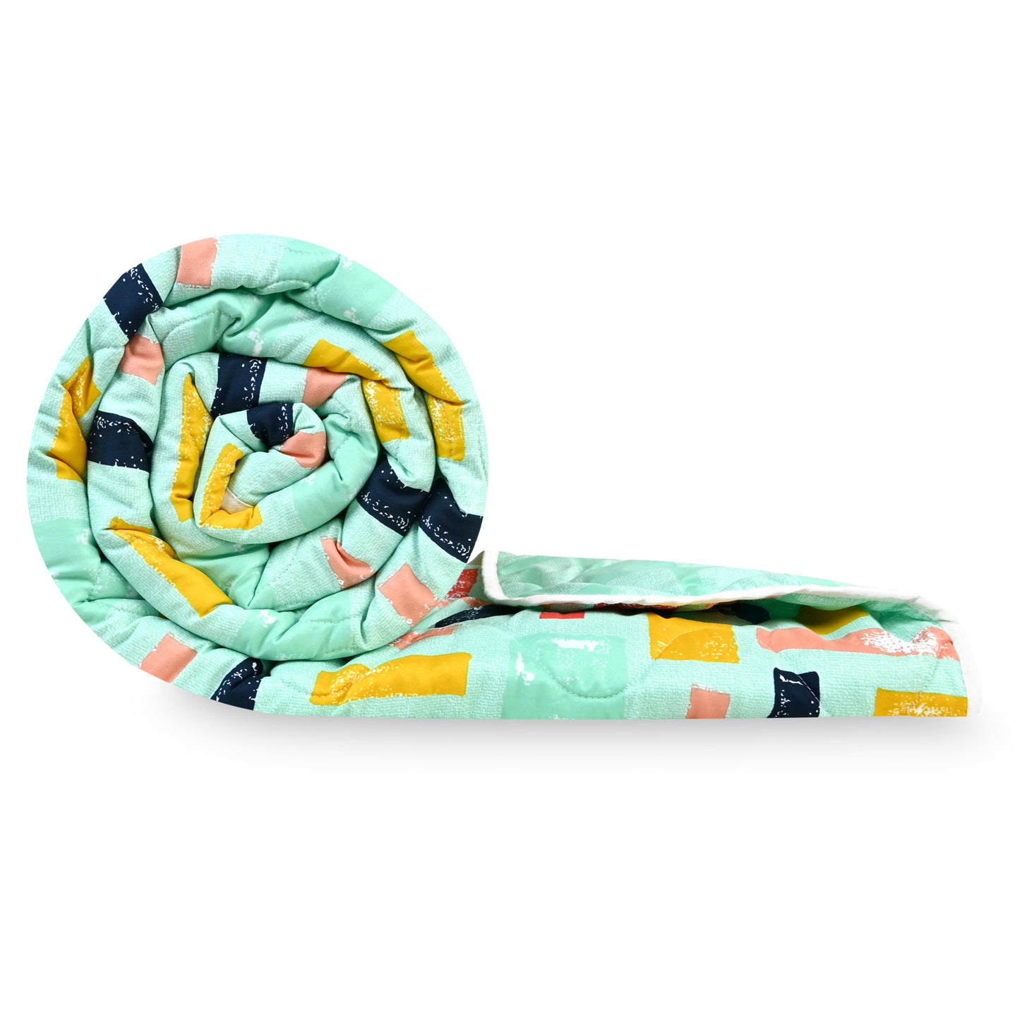 Teal Grey Abstract Single Bed Comforter – 120 GSM Microfiber