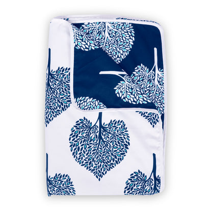 Blue Floral Microfiber Lightweight Summer Double Bed Dohar Blanket