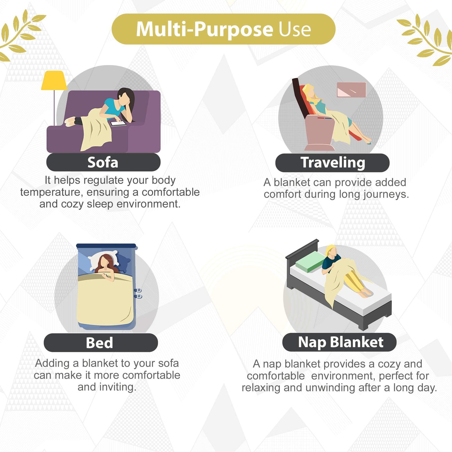 Yellow and Blue Floral Cotton Combo Set of 2 Dohar For Single Bed