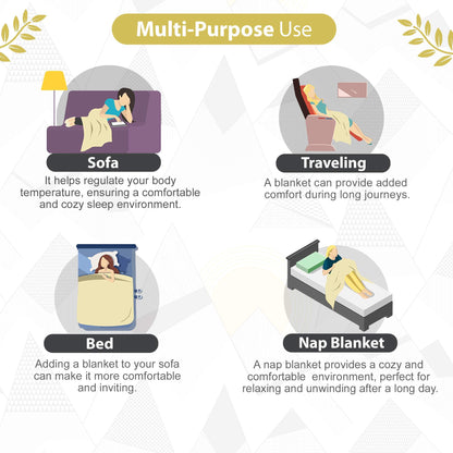 Yellow and Blue Floral Cotton Combo Set of 2 Dohar For Single Bed