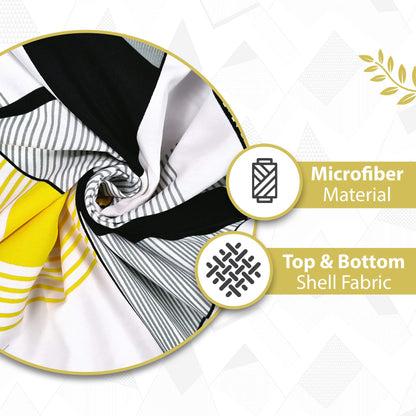 Yellow and Blue Floral Cotton Combo Set of 2 Dohar For Single Bed