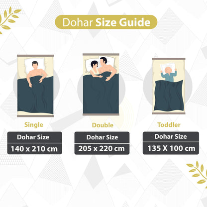 Yellow and Blue Floral Cotton Combo Set of 2 Dohar For Single Bed