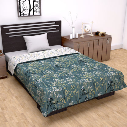 Grey Floral Classic Smooth Lighweight Reversible Single Bed Dohar