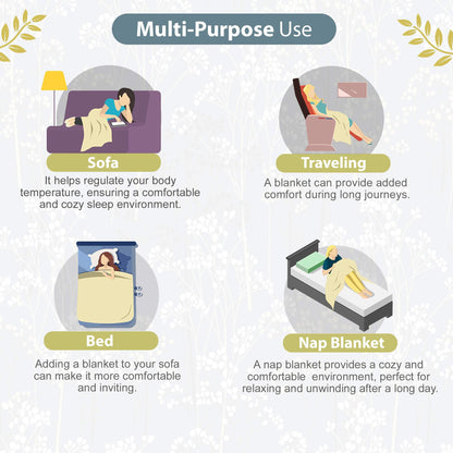 Grey Floral Classic Smooth Lighweight Reversible Double Bed Dohar