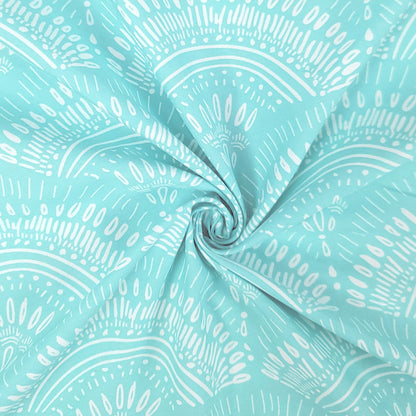Block Print Sky Blue Lightweight Reversible Single Bed Dohar