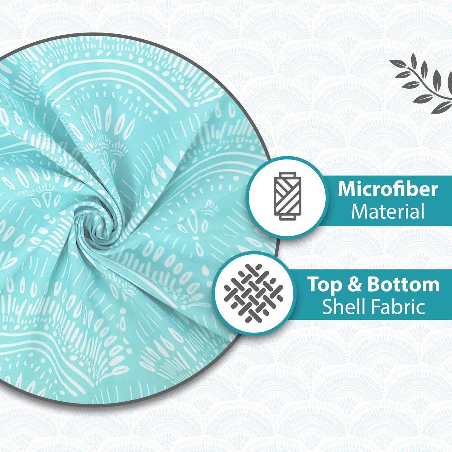 Block Print Sky Blue Lightweight Reversible Single Bed Dohar