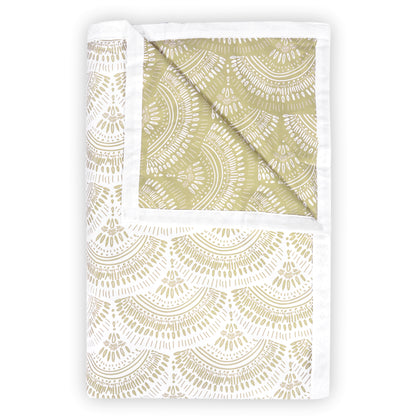 Block Print Green Lightweight Reversible Single Bed Dohar