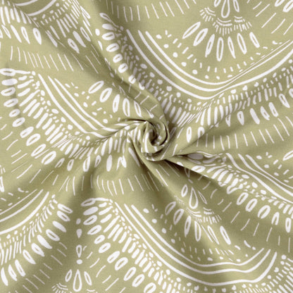 Block Print Green Lightweight Reversible Single Bed Dohar