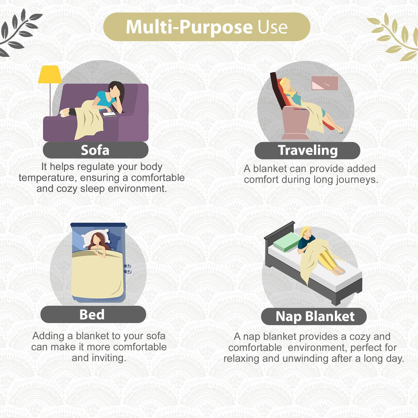 Block Print Green Lightweight Reversible Single Bed Dohar