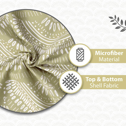 Block Print Green Lightweight Reversible Single Bed Dohar