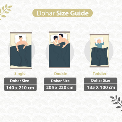 Block Print Green Lightweight Reversible Single Bed Dohar