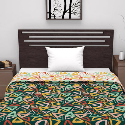 Midnight Multicolor Geometric Pattern Dohar For Single Bed – 120 GSM Microfiber