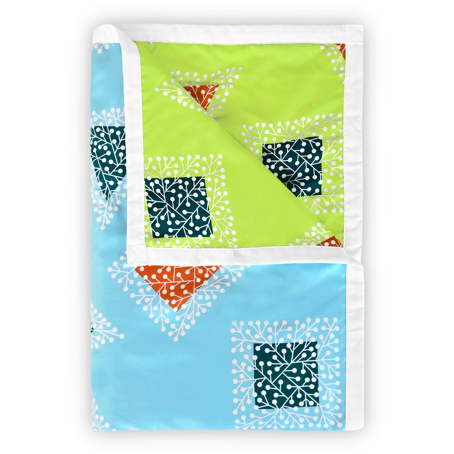 Sky Olive Geometric Pattern Single Dohar – 120 GSM Microfiber