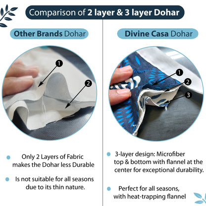 Sky Olive Geometric Pattern Single Dohar – 120 GSM Microfiber