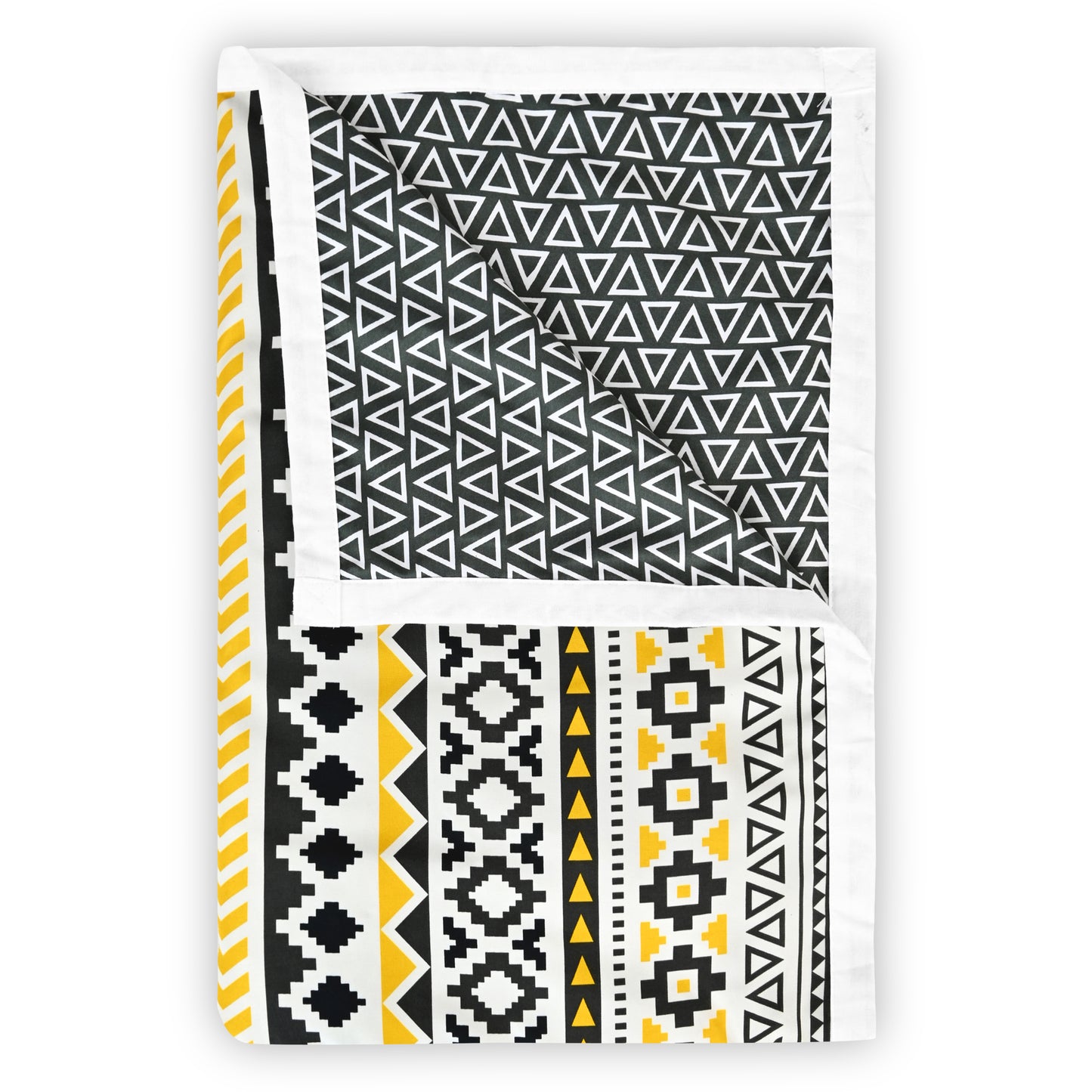 Mustard Mint Abstract Double Bed Dohar – 120 GSM Microfiber