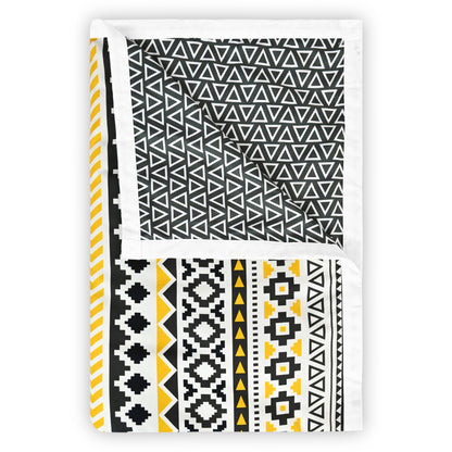 Mustard Mint Abstract Double Bed Dohar – 120 GSM Microfiber