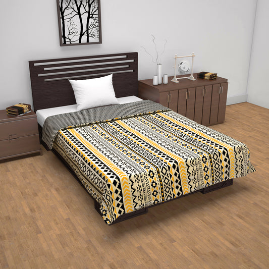 Mustard Mint Abstract Pattern Single Dohar – 120 GSM Microfiber