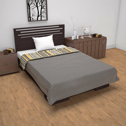 Mustard Mint Abstract Pattern Single Dohar – 120 GSM Microfiber