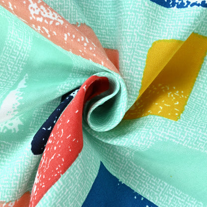 Teal Grey Abstract Single Bed Dohar – 120 GSM Microfiber