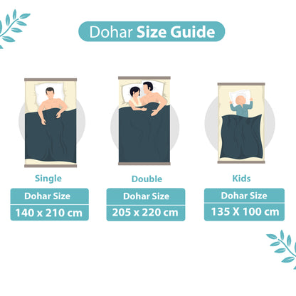 Turquoise Blue Geometric Dohar For Single Bed – 120 GSM Microfiber