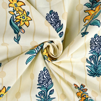 Cream Ivory Reversible Microfiber Dohar For Single Bed