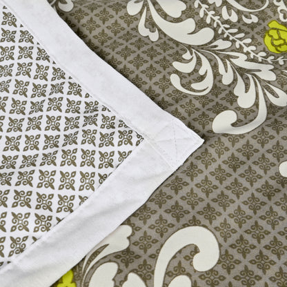 Cream And Yellow Floral Printed Lightweight Microfiber Single Dohar