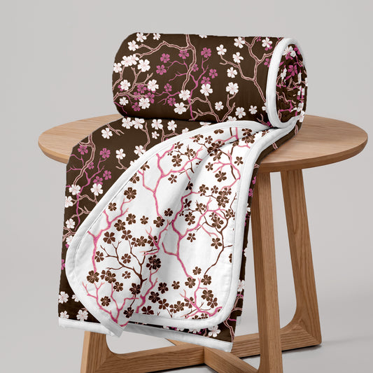 Brown Floral Microfiber Single Dohar – 120 GSM