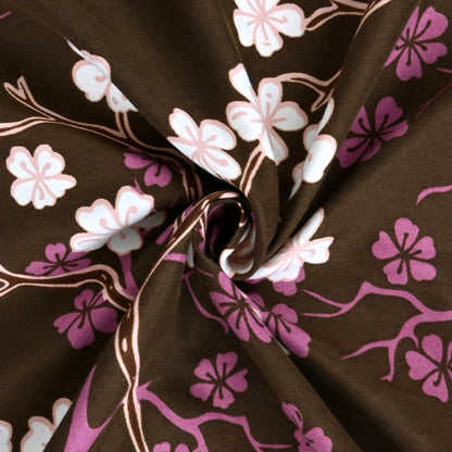 Brown Floral Microfiber Single Dohar – 120 GSM