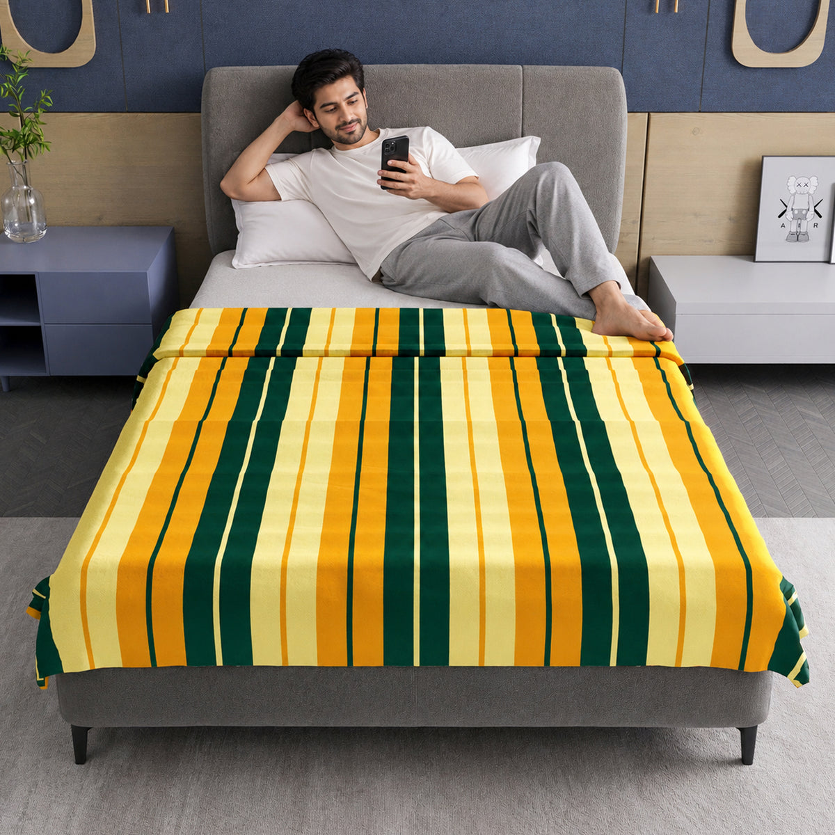 Yellow Microfiber Single Bed Dohar – 120 GSM