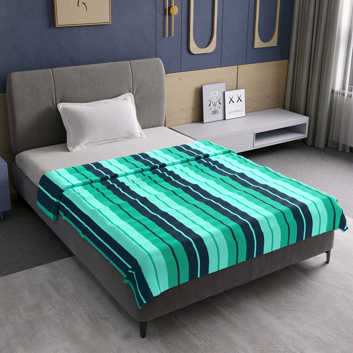Green Microfiber Single Bed Dohar – 120 GSM