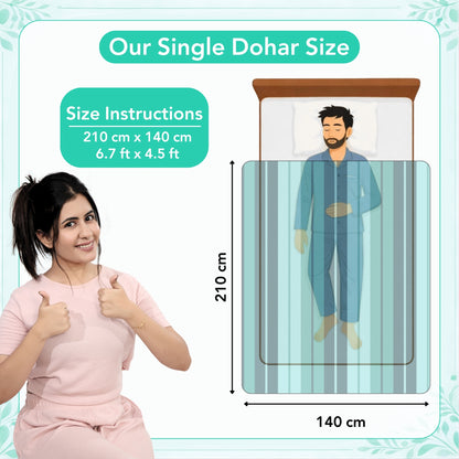 Green Microfiber Single Bed Dohar – 120 GSM