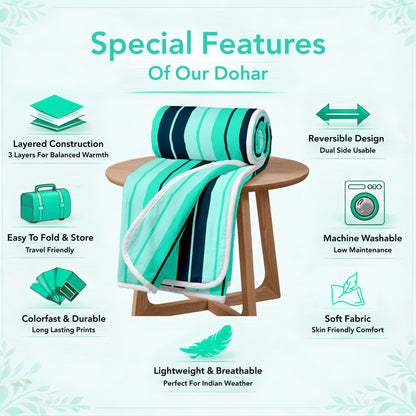 Green Microfiber Single Bed Dohar – 120 GSM