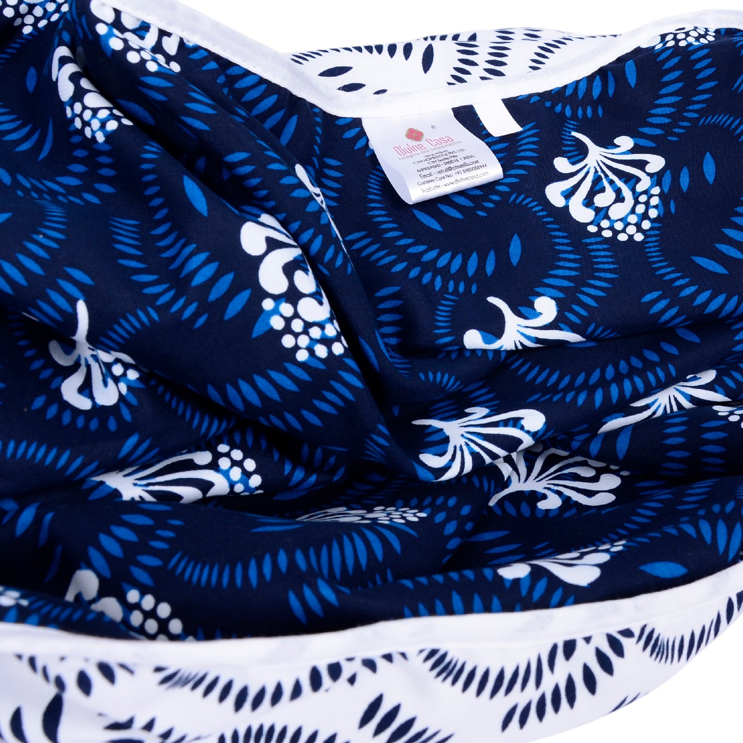 Block Printed Reversible Double Bed AC Dohar - Navy Blue