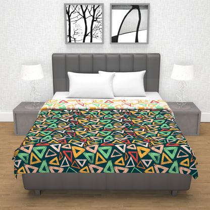 Midnight Multicolor Geometric Double Bed Dohar – 120 GSM Microfiber