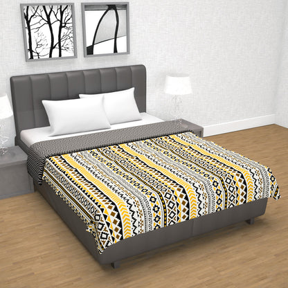 Mustard Mint Abstract Double Bed Dohar – 120 GSM Microfiber