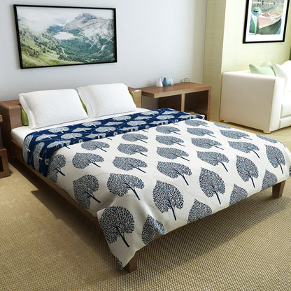 Olive Tree Leaf Reversible Double Bed Size Quilt Comforter