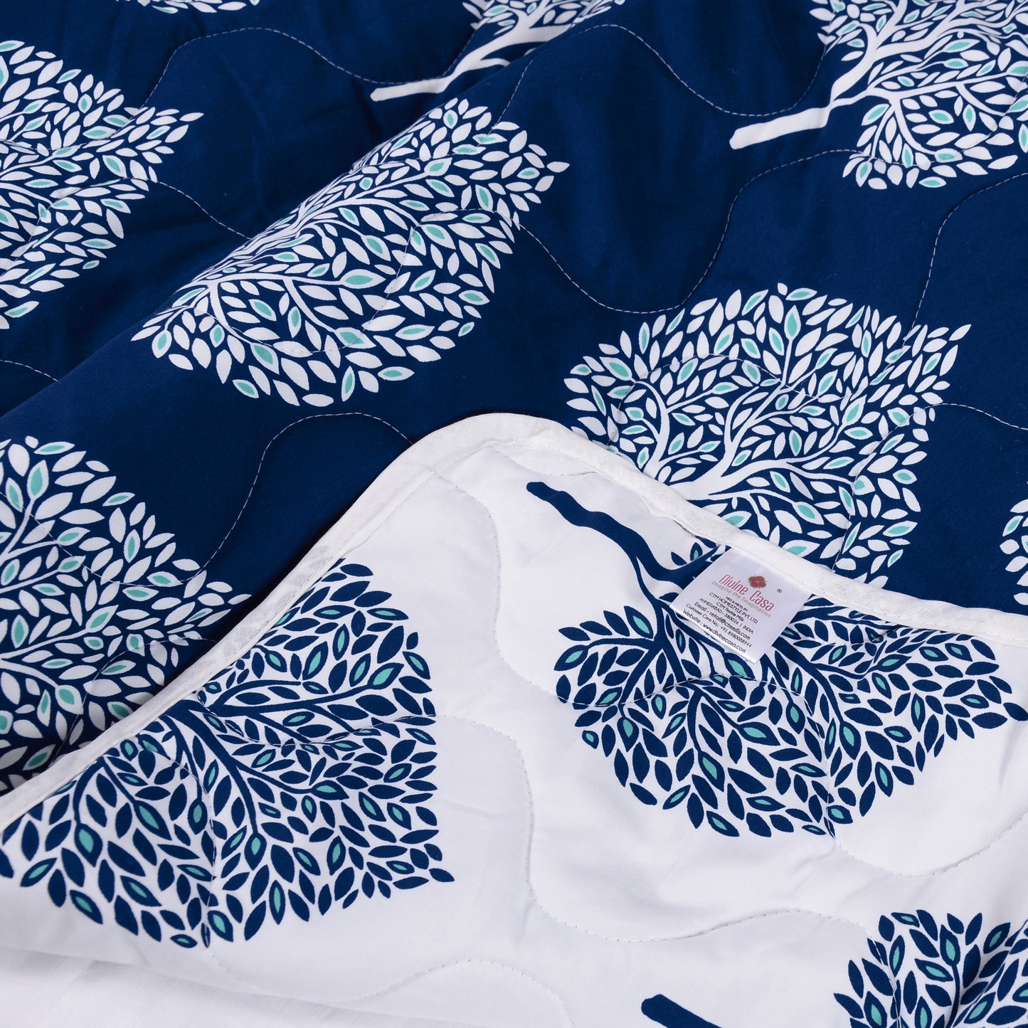 Olive Tree Leaf Reversible Double Bed Size Quilt Comforter