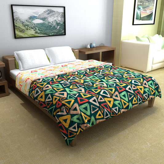 Midnight Multicolor Geometric Double Bed Comforter – 150 GSM Microfiber