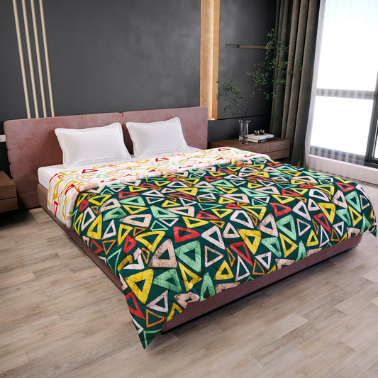 Midnight Multicolor Geometric Double Bed Comforter – 150 GSM Microfiber