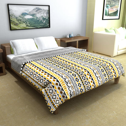 Mustard Mint Abstract Double Bed Comforter – 150 GSM Microfiber