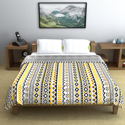 Mustard Mint Abstract Double Bed Comforter – 150 GSM Microfiber