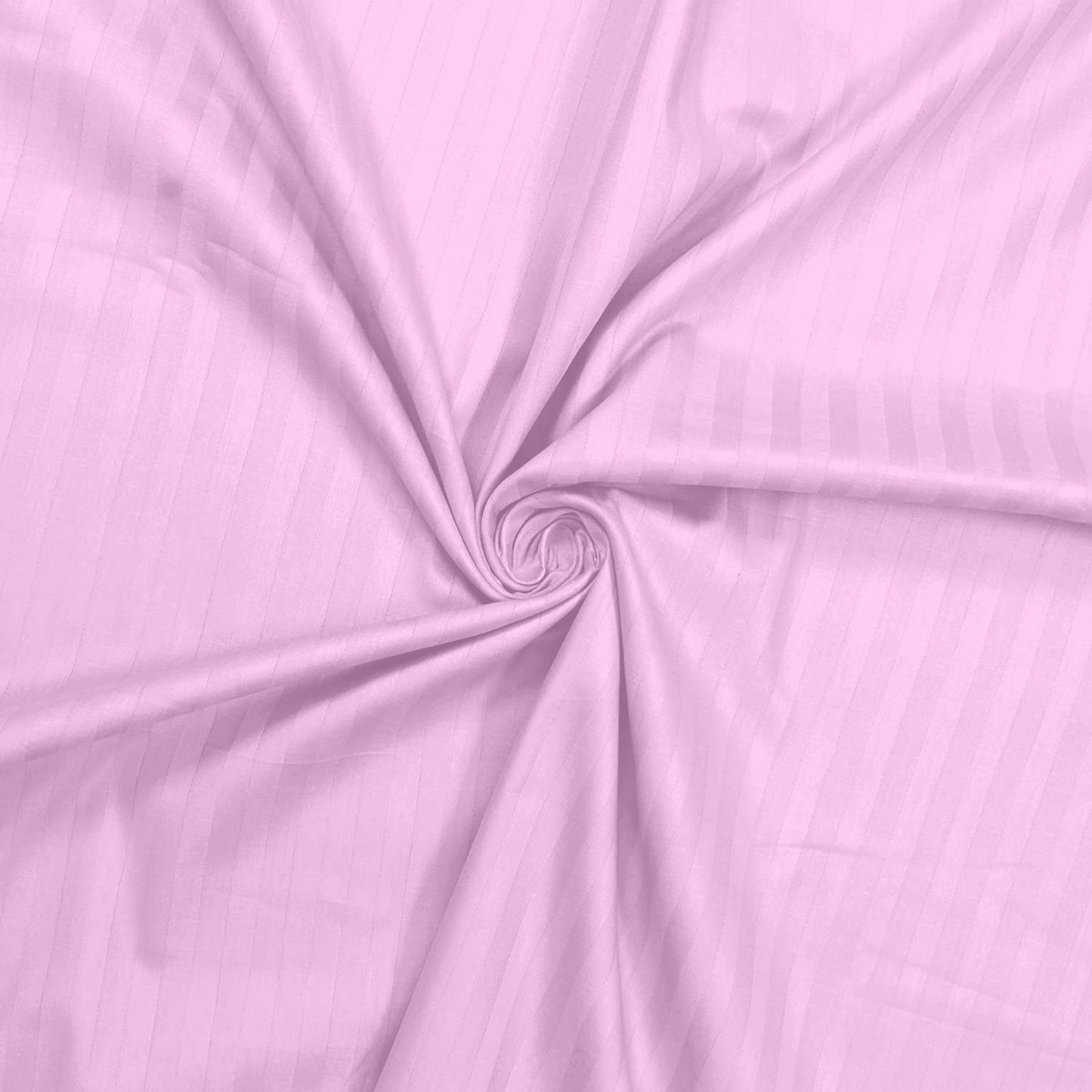 PINK 100% Cotton 220 TC Italian Stripes Flat King Size Bedsheet With 2 Pillow Cover  For Bedroom