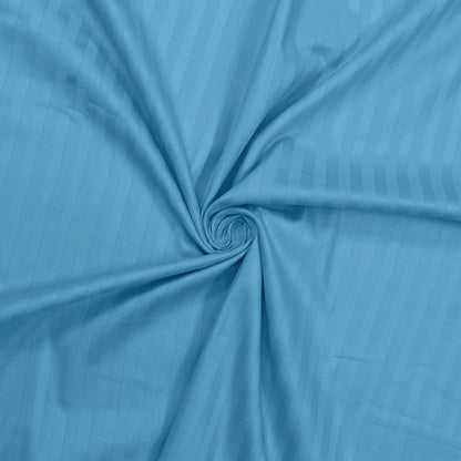 Sky Blue Italian Stripes Flat King Size Bedsheet