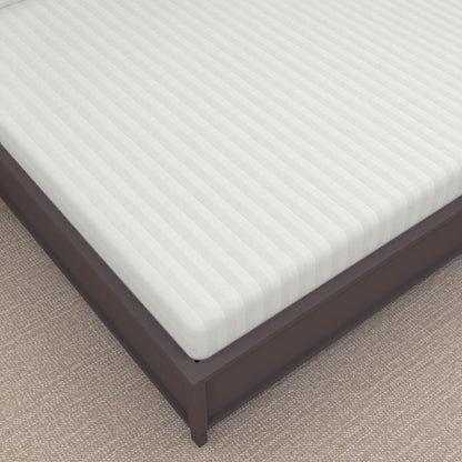 Cream Italian Stripes Flat King Size Bedsheet