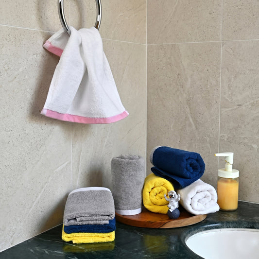 Multicolor Cotton 8 Hand & Face Towels Combo (40x60 cm & 30x30 cm)