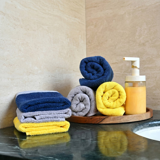 Multicolor Cotton 6 Hand & Face Towels Combo (40x60 cm & 30x30 cm)
